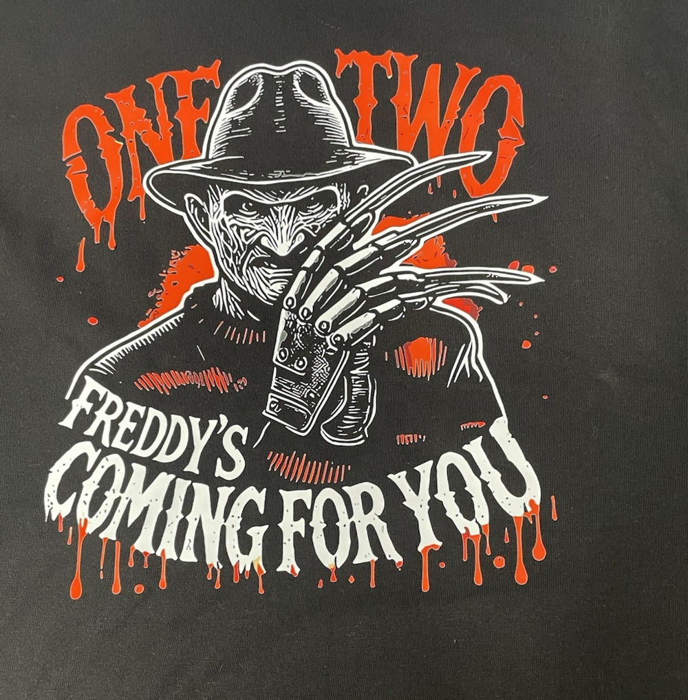 Freddy Krueger One Two Coming For You Graphic T-Shirt Mens 3XL Black Horror